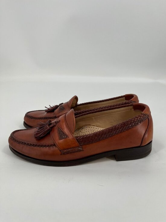 Allen Edmonds Maxfield Tassel Loafers Brown Sz 10.5D Leather Woven Trim Slip On main image 13